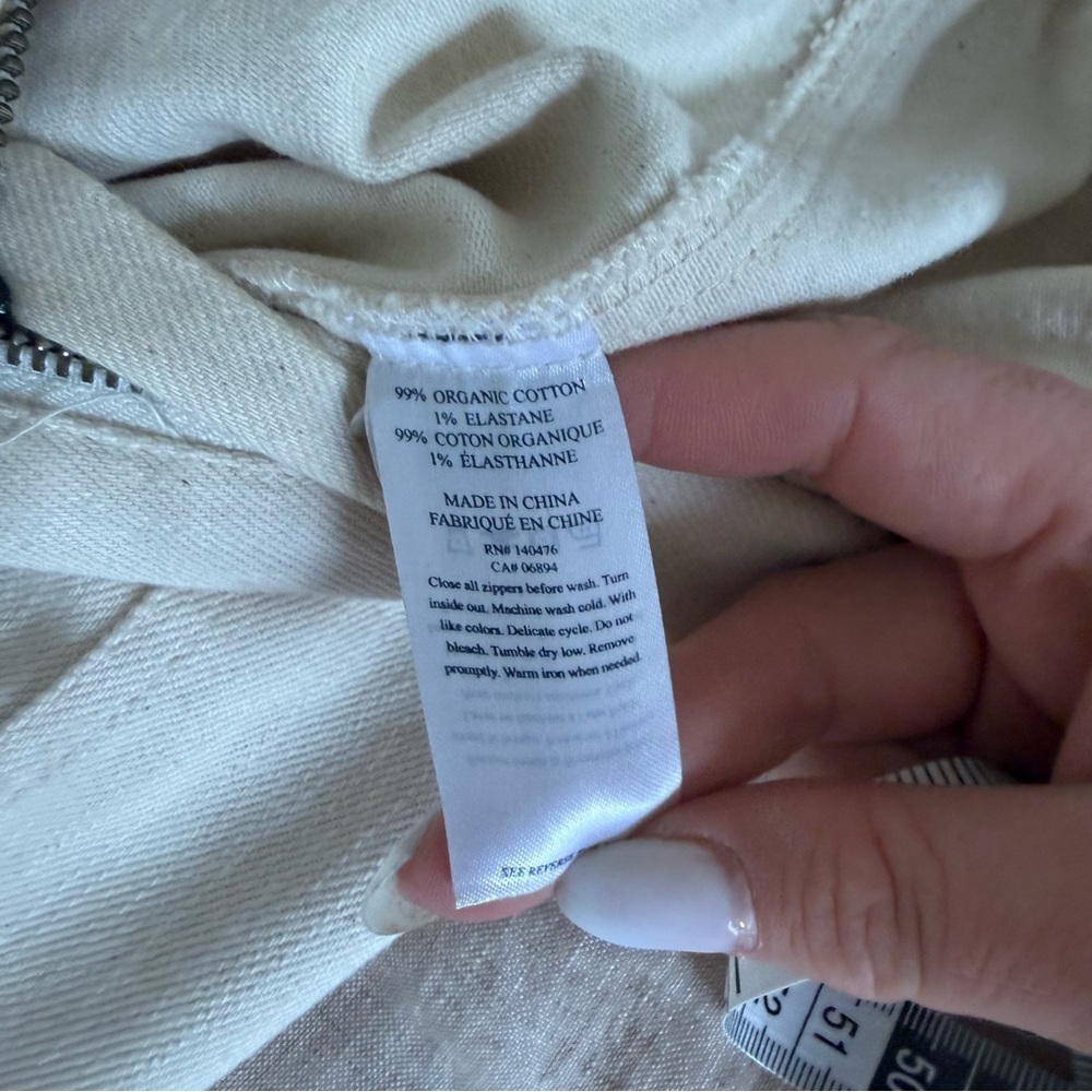 Faherty Denim Jumpsuit Overland Twill Utility Cotton in Off White Size XS - Picture 14 of 15